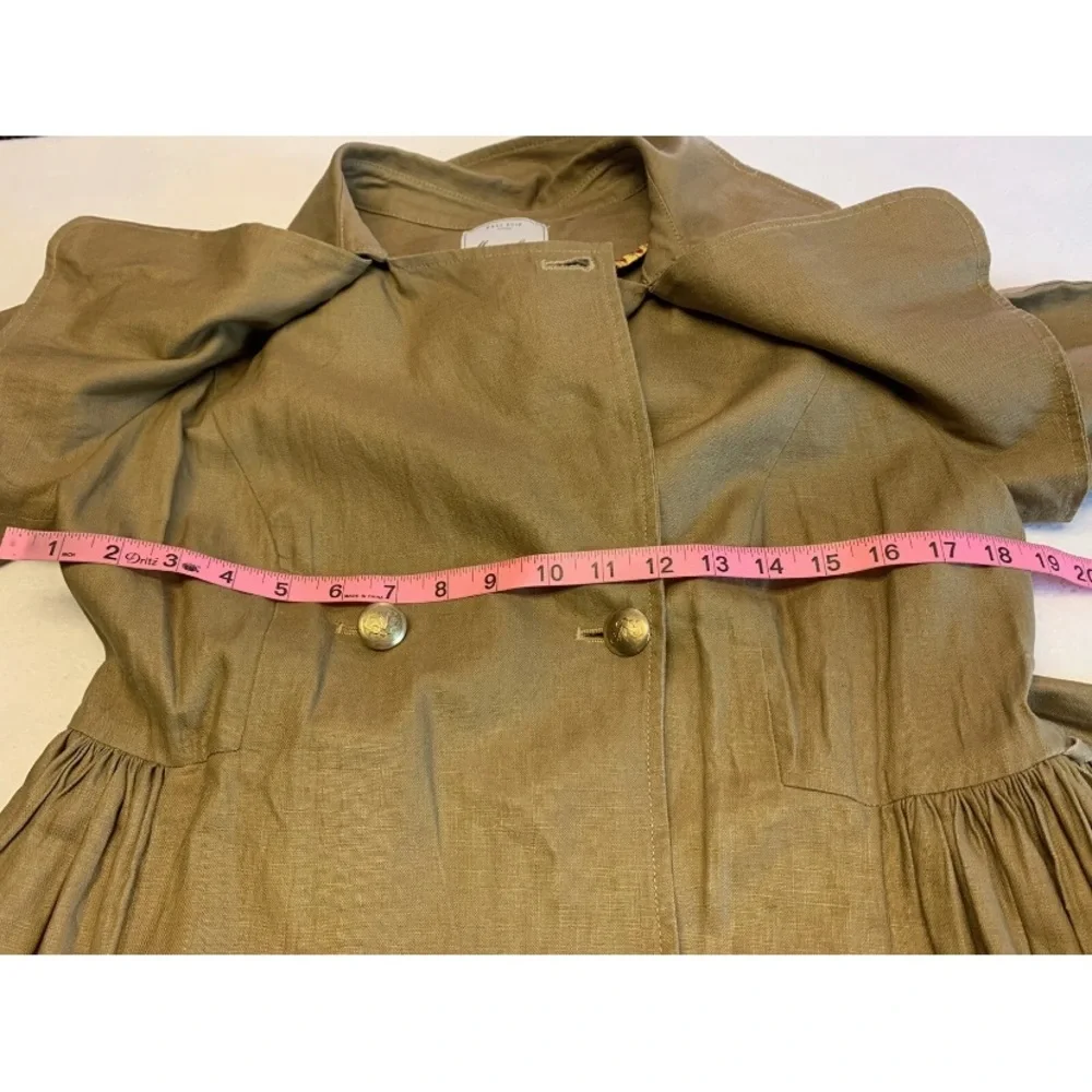 Mise en Scene Sz 6 Ruffian Anthropologie Linen Trench Coat Dress NEW - Picture 10 of 12